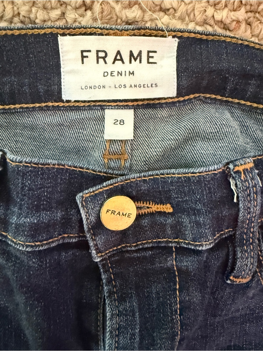 Frame Denim Women's Dark Indigo High-Rise Jeans